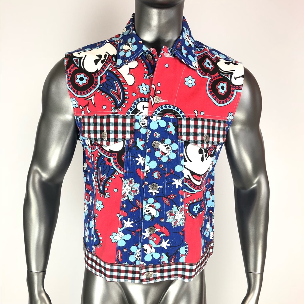 Walt Disney Co. Denim Vest Mickey Size M Unisex